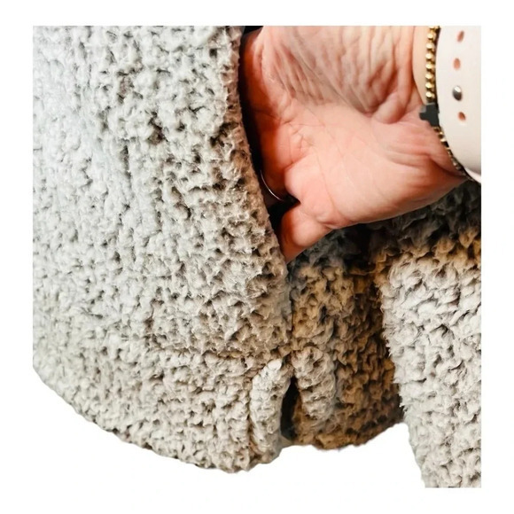 LOVE TREE SHERPA QUARTER ZIP FLEECE PULLOVER GRAY WHITE WOMEN'S SIZE SMALL‎ - Picture 6 of 10